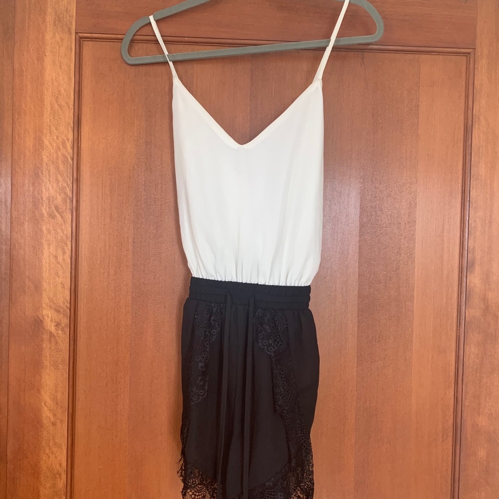 Women’s Black and White Romper Size M